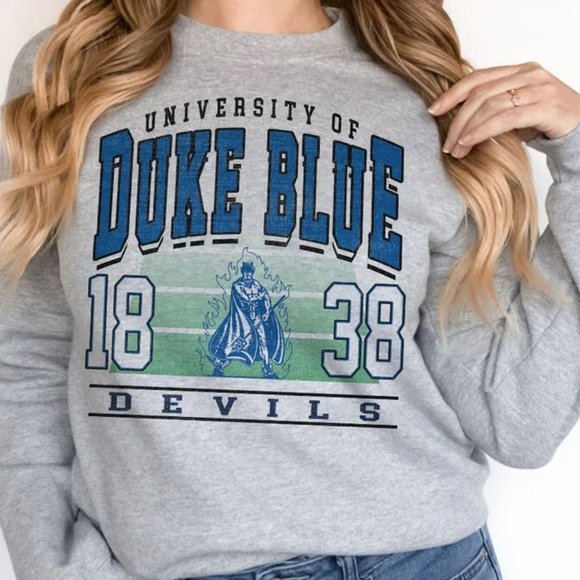 1838 Duke University Sweatshirt Duke Blue Devils Football Sweatshirt Shirt 02 - Picture 1 of 2